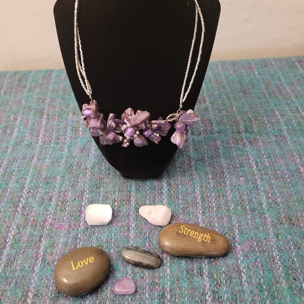 Lavendar statement necklace